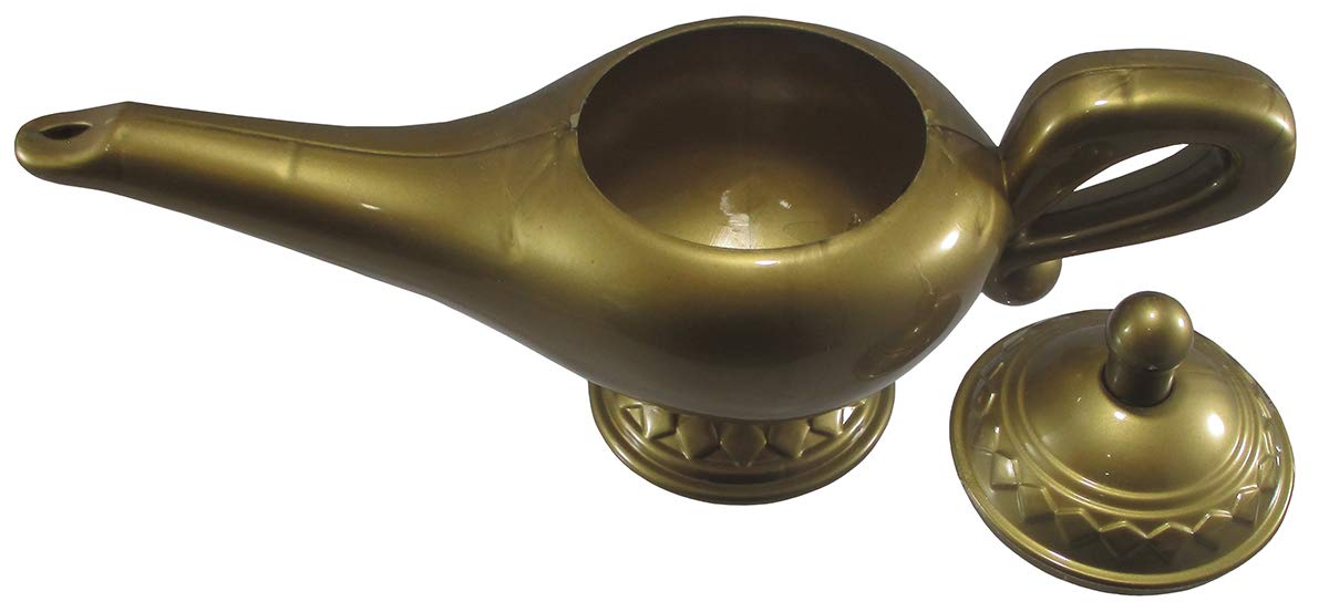 Nicky Bigs Novelties Plastic Magical Wish Lamp Prop 6 Pack, Gold, One Size