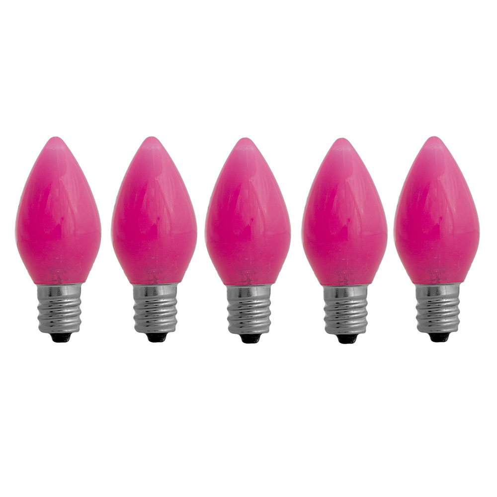 EZLS C7 Pink Opaque SMD LED Bulbs - 5 Pack Smooth Lens Pink Opaque C7 ...
