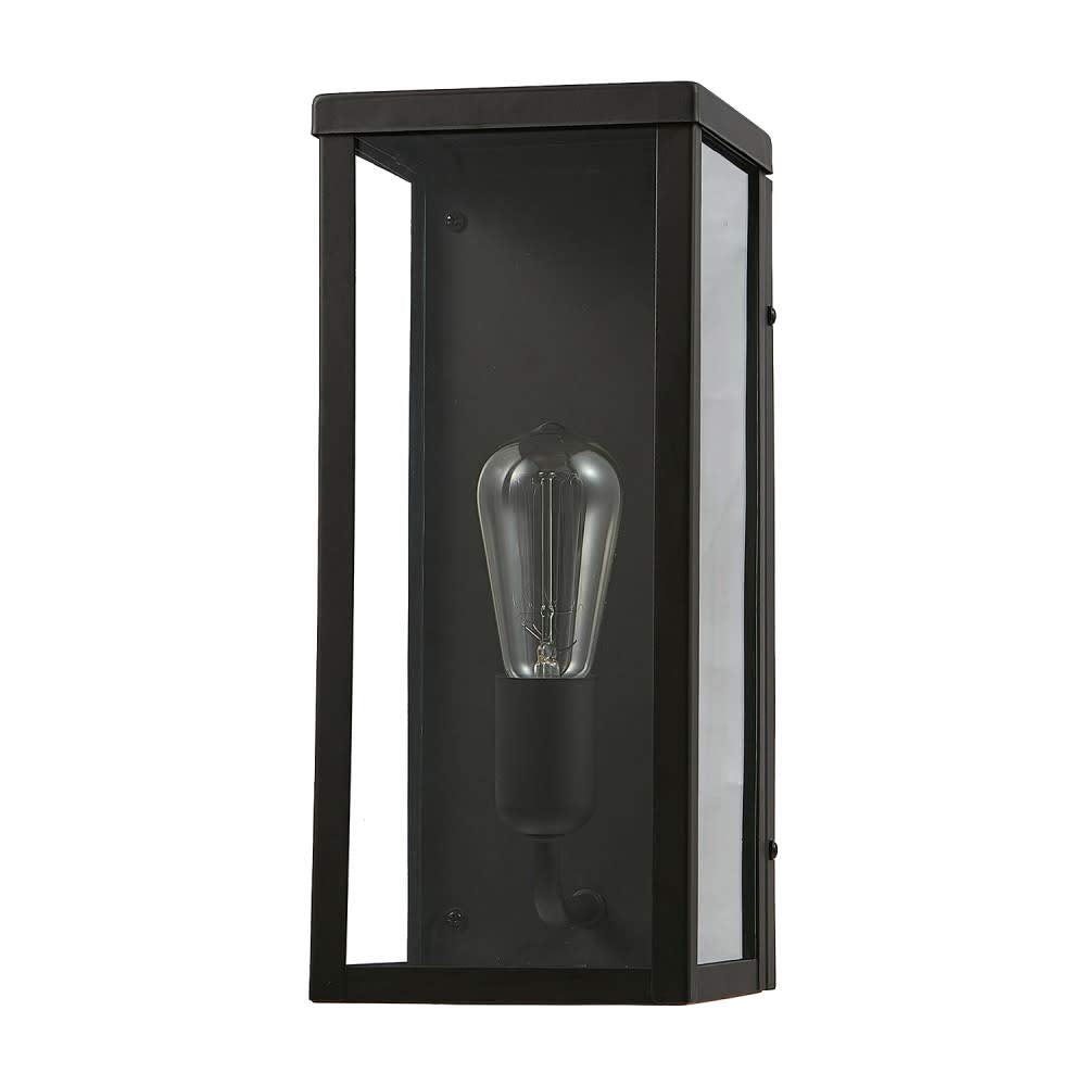 Globe Electric 44199 Donald 1-Light Outdoor Indoor Wall Sconce, Bronze, Clear Glass Shade, Bulb Included
