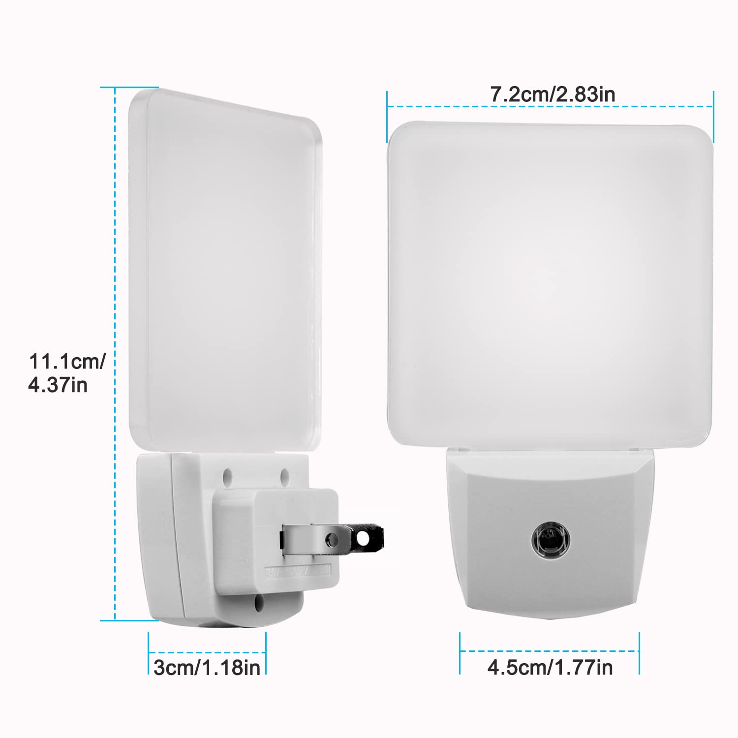 Gpct Led Wall Night Light - Auto On/Off, Dusk To Dawn, Soft Warm White For Hallway, Bedroom, Nursery
