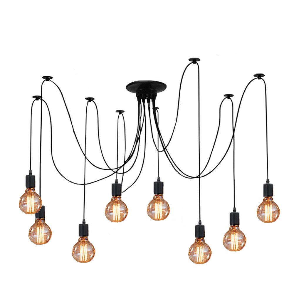 ZHMA Ceiling Spider Lamp Light Pendant Lighting, Antique Classic Adjustable DIY Lighting Chandelier Modern Chic Industrial Dinin