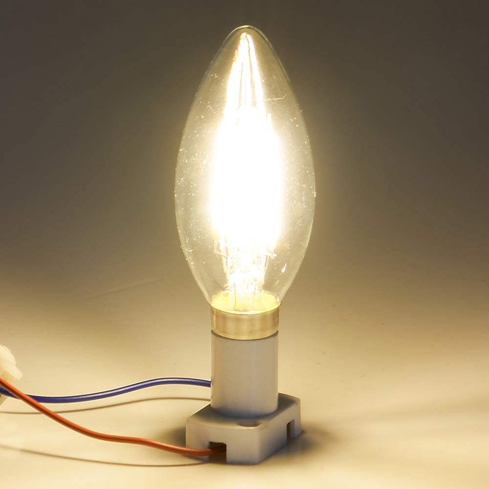 Opalray 12V Led Candelabra Bulb, Dimmable Warm White, E12 Base, 3 Pack,