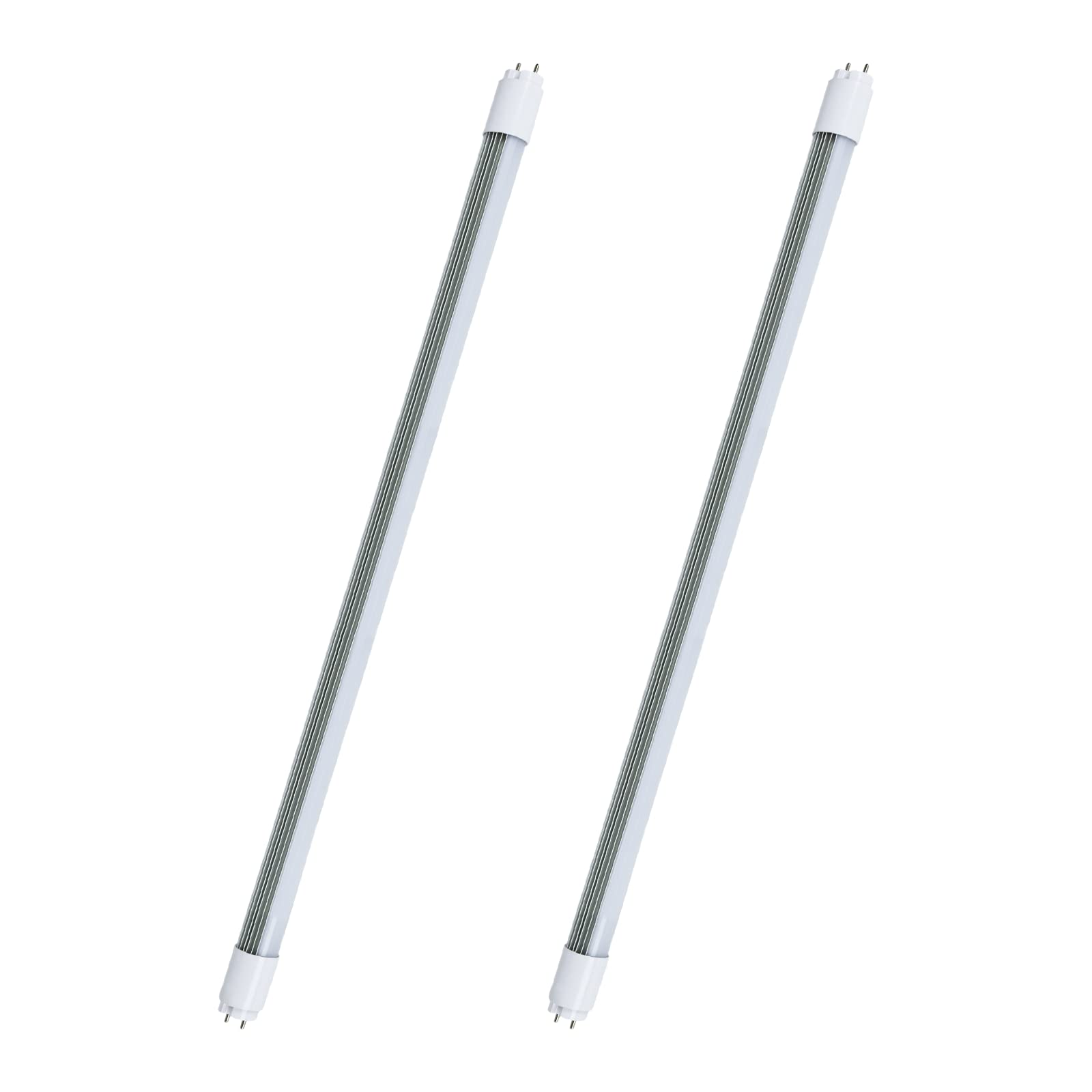 Sokply T8 T12 LED Bulbs 18W 2250LM, 4000K Cool White, Dual-End, Aluminum, Plug and Play or Ballast Bypass (2 pcs