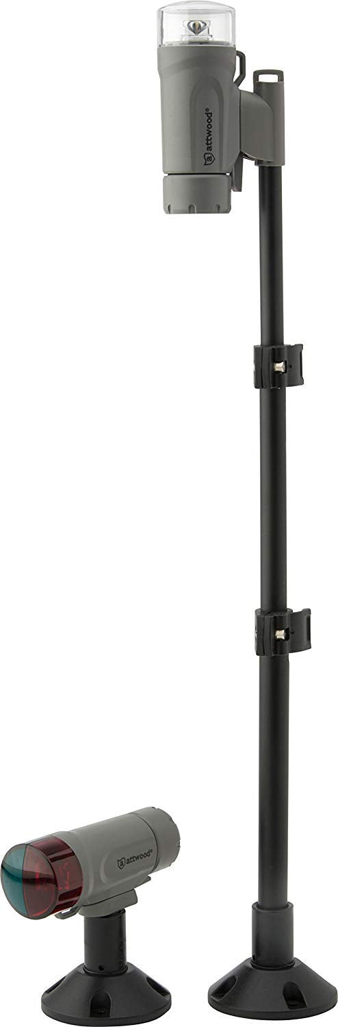 Attwood 14192-7 Water-Resistant Deck Mount Led Navigation Light Kit, Marine Gray Finish