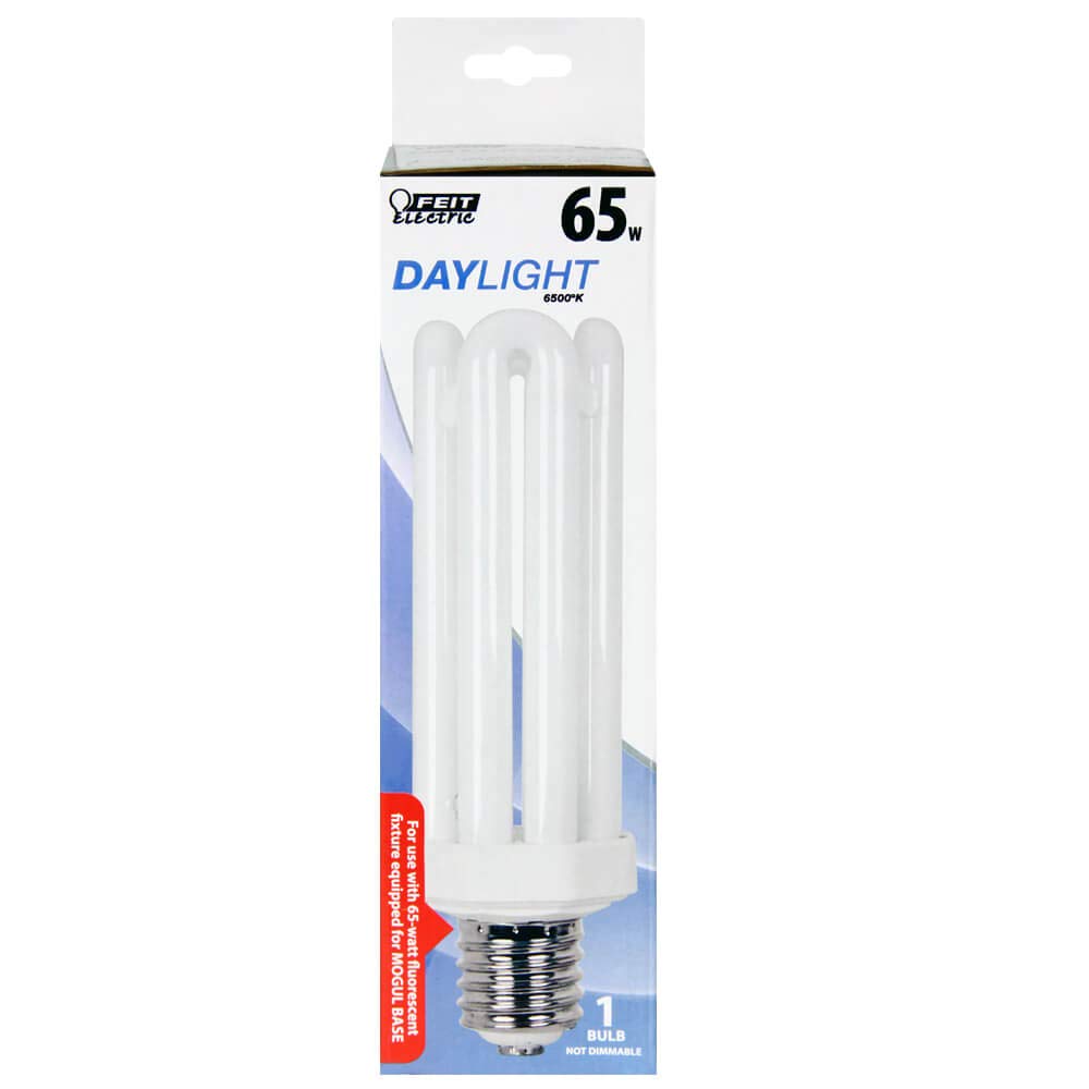 Feit Electric Compact Fluorescent Light Bulbs, Daylight White, 65W, Mogul Base, 1 Count, Copper Material
