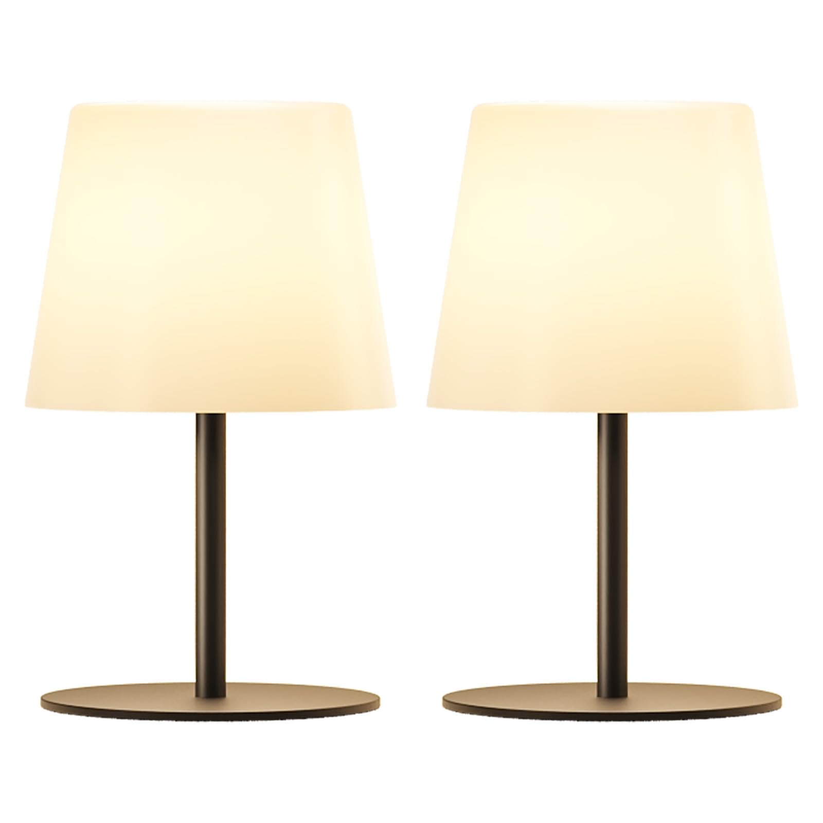 EZVALO Outdoor Cordless Table Lamp, IP65 Waterproof, Dimmable Touch, 2 Pack, Black, ABS Material
