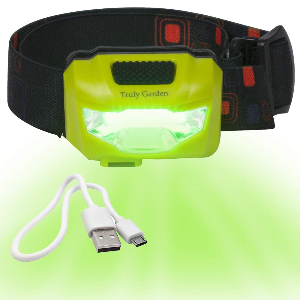 Truly Garden Green Grow Room Headlamp - Powerful Light, Comfortable Fit - Works Great For Plants