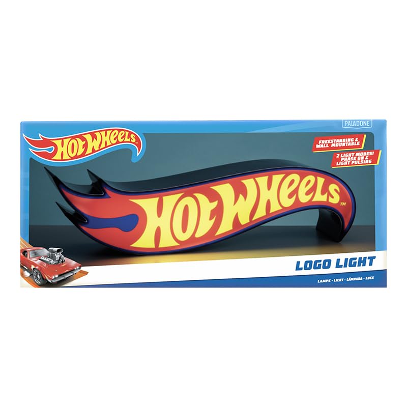 Hot Wheels Logo Light - Officially Licensed Racing Logo Icon Night Light, Racetrack Play Room Decor And Gift For Boys And Girls, Toy Car And Bedroom Accessory And Nightlight For Kids | Paladone