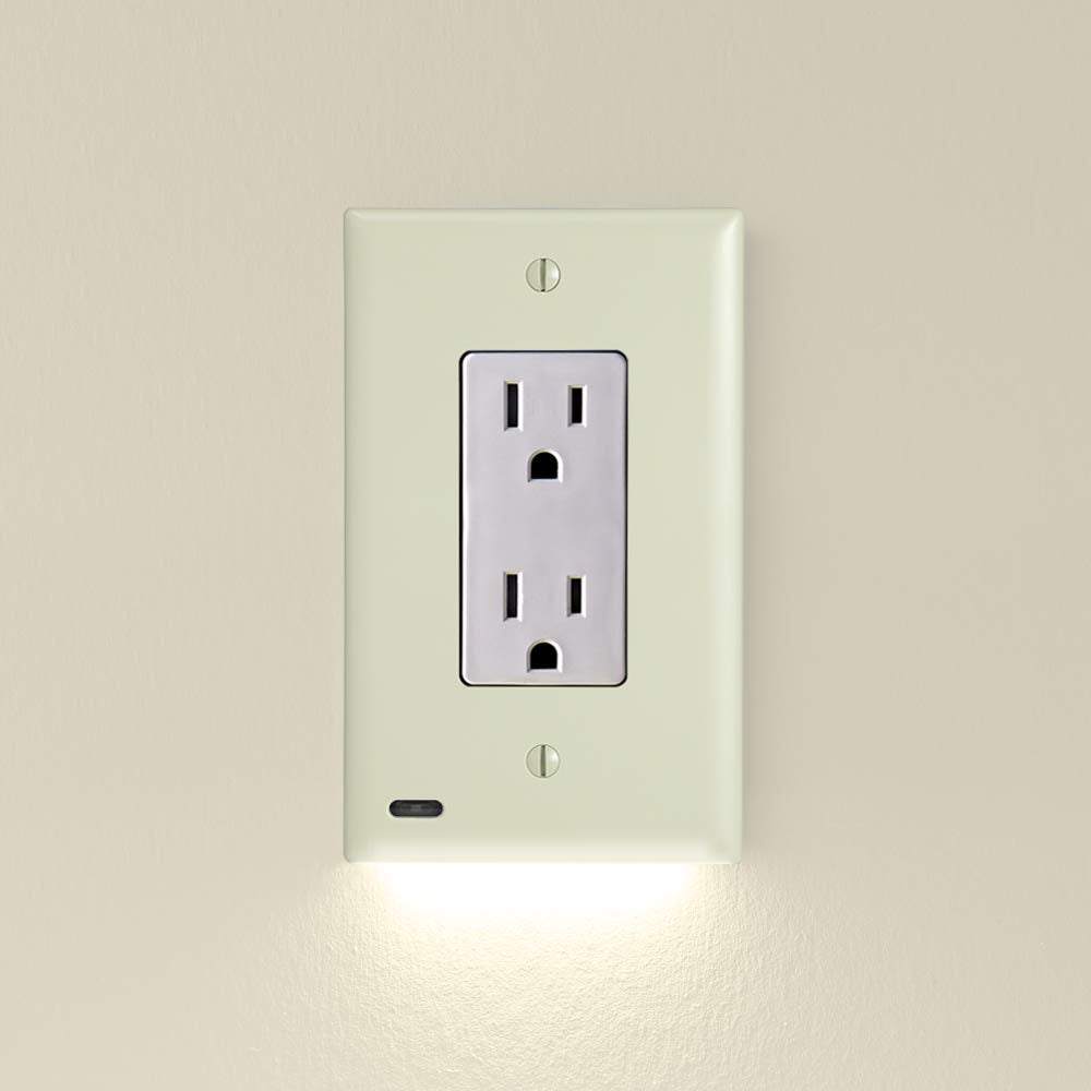 5 Pack - SnapPower GuideLight [for Standard Decor, Not GFCI outlets] - Night Light - Electrical Outlet Wall Plate with LED Night