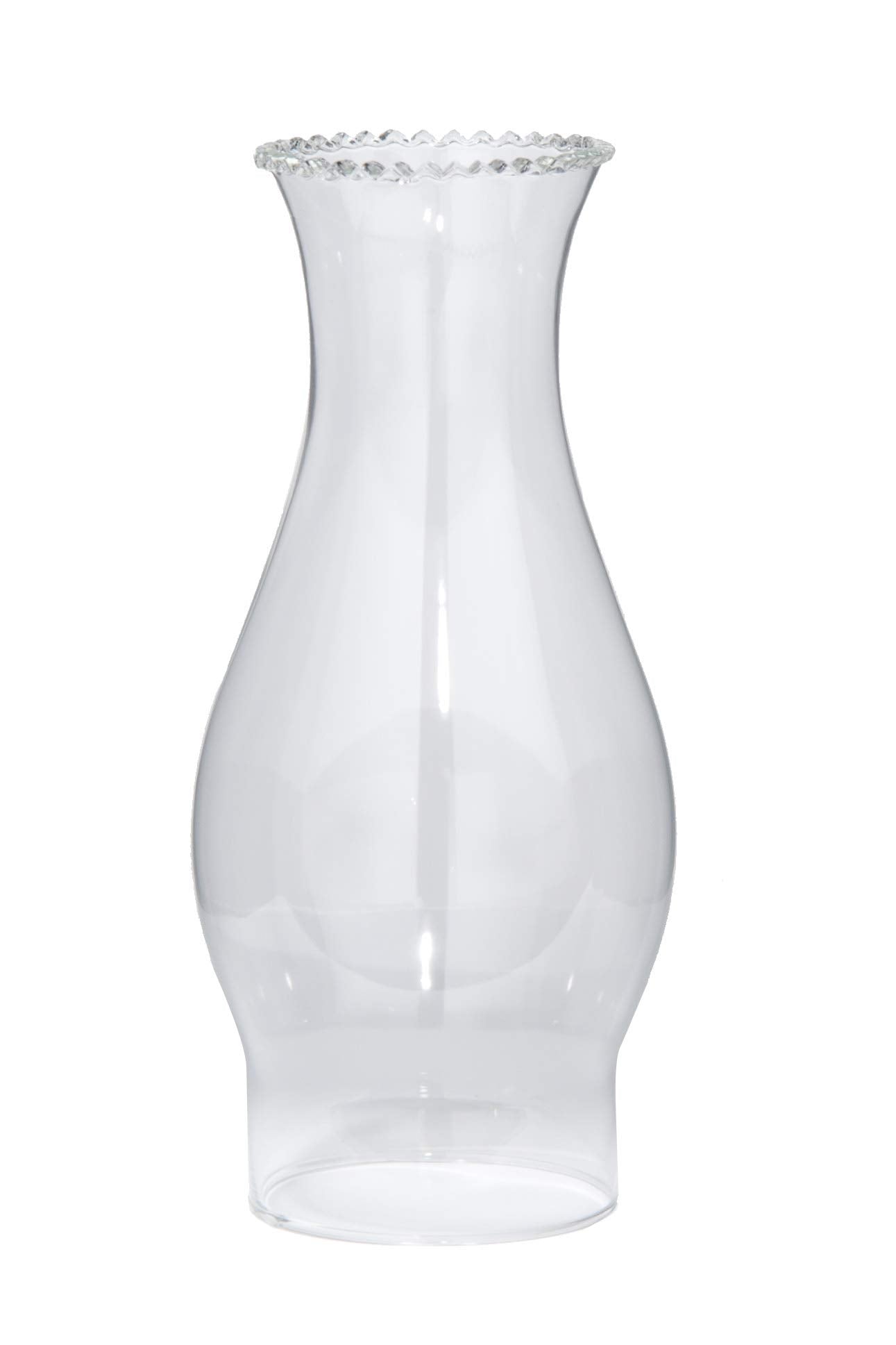 B&P Lamp Clear Glass Crimped Top Chimney for Oil Kerosene Lamps 3in x 8.5in Model 57940C