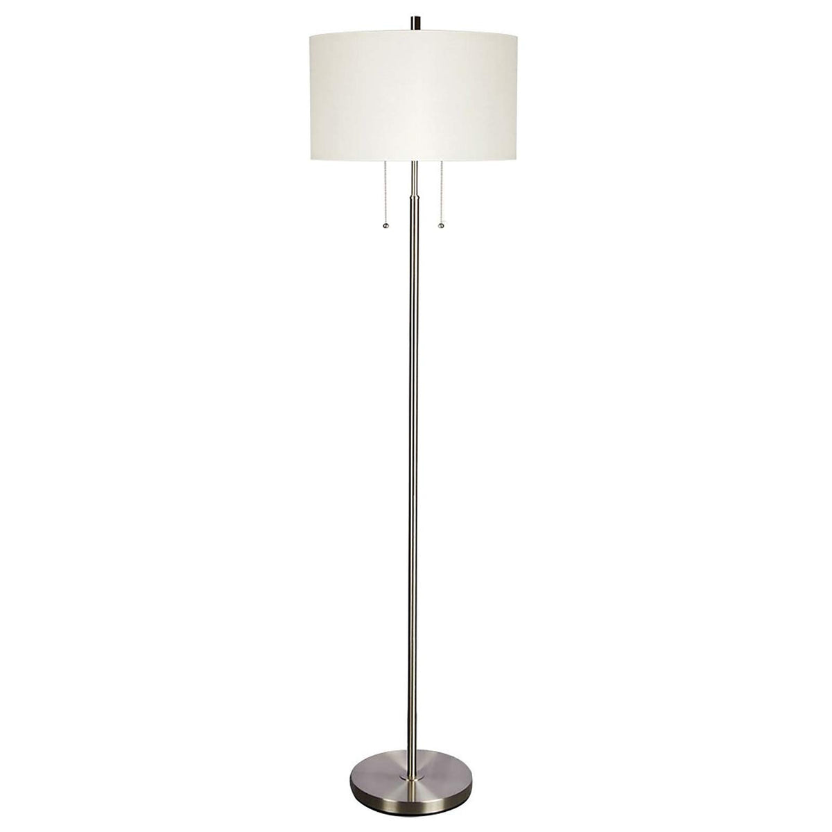 Deeplite Modern 2-Light Floor Lamp, Tall Standing Lamp With 2 Bulb Socket For Living Room Bedroom Office Bright Lighting, Brushe