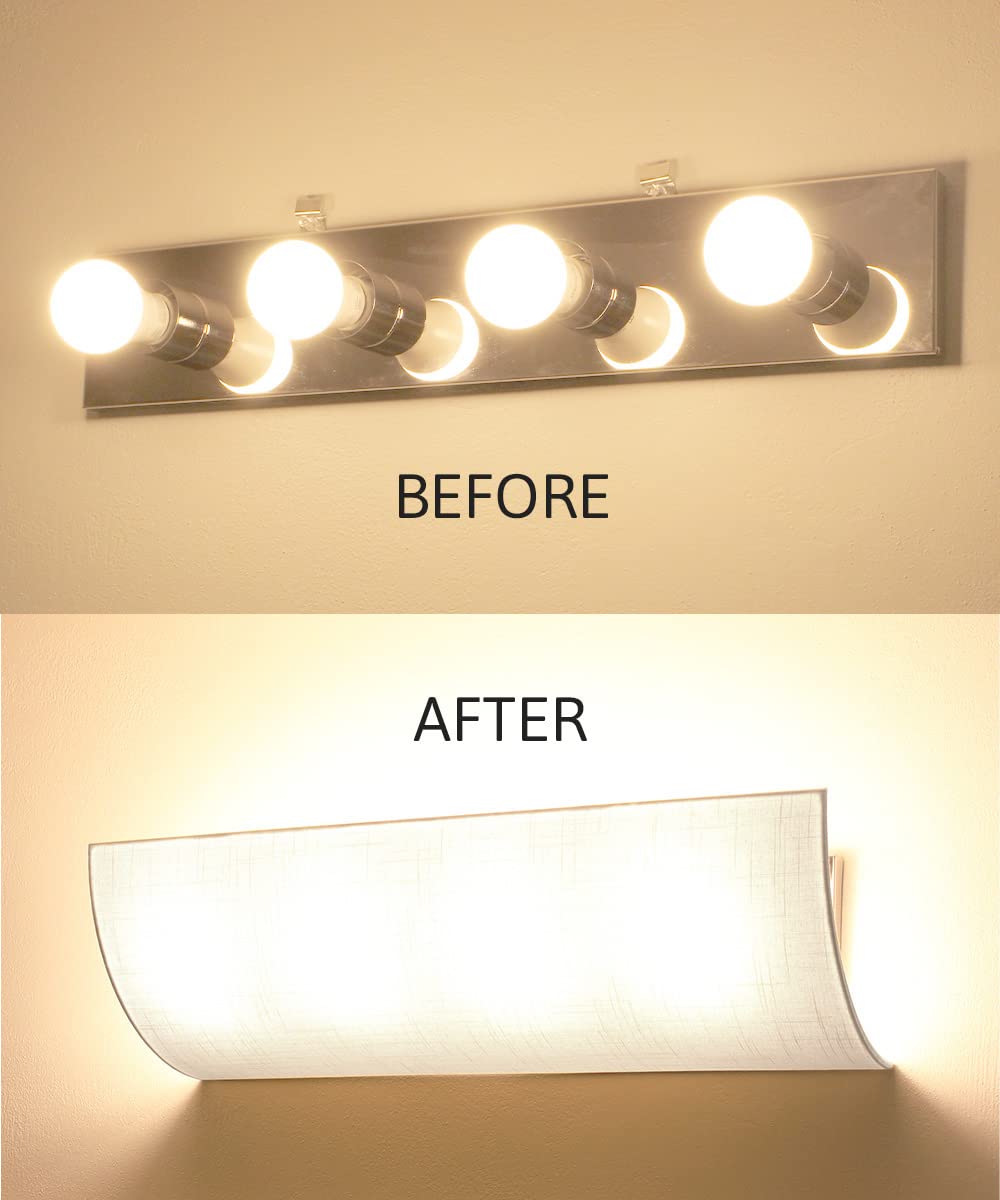 HomeConcept Moderne Vanity Light Cover Conversion Kit, 20inW, White Fabric Shade, Model VS0720SWH