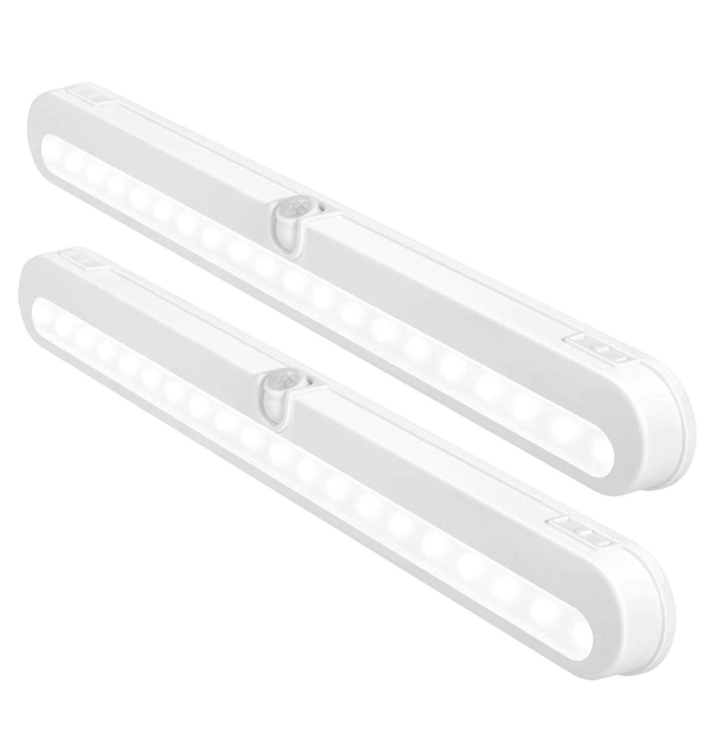 Bls Led Closet Light T01L - Super Bright 20 Led Motion Sensor, Battery/Dc Powered, 6000K Clean White, 2 Pack