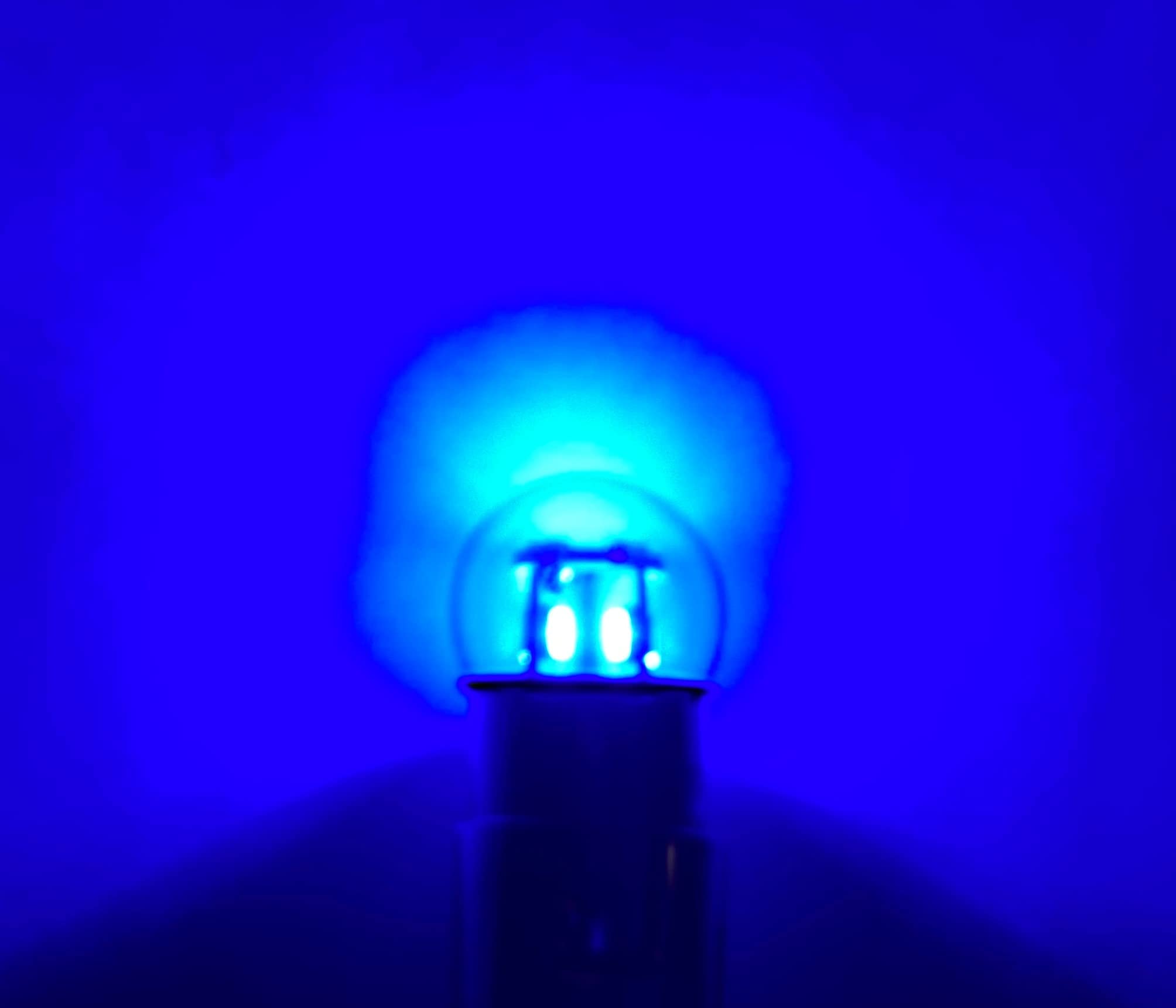Aero-Lites.com Miniature LED Bulb Replacement BA15S 12/28 Volt AC/DC Blue 2-Pack Model AL-89