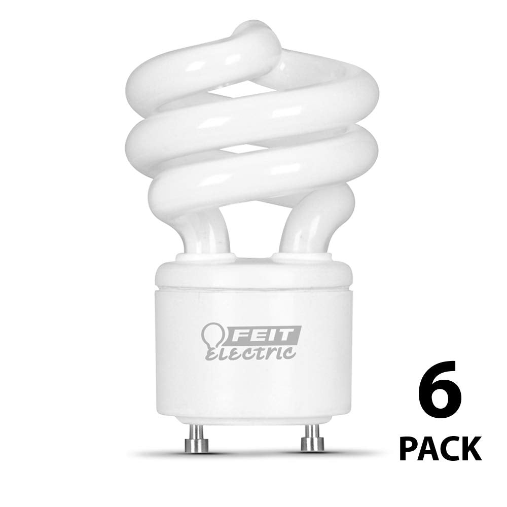 Feit Electric 60W Equivalent Cfl Twist Light Bulb On Gu24 Base, Non-Dimmable, 900 Lumens, 10K Life Hours, 4100K Cool White, 6 Pa