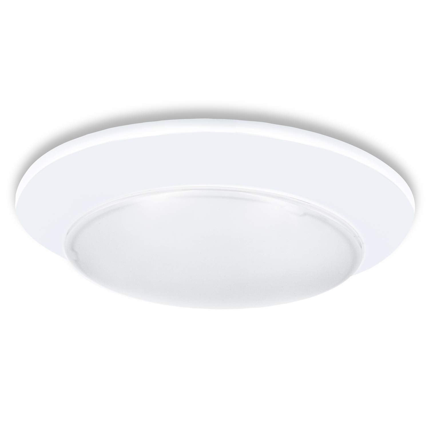 Maxxima 7.5 In. Slim Round Led Flush Mount Ceiling Light Fixture - 900 Lumens, 3000K Warm White Led Disk Light, Dimmable Dome Li
