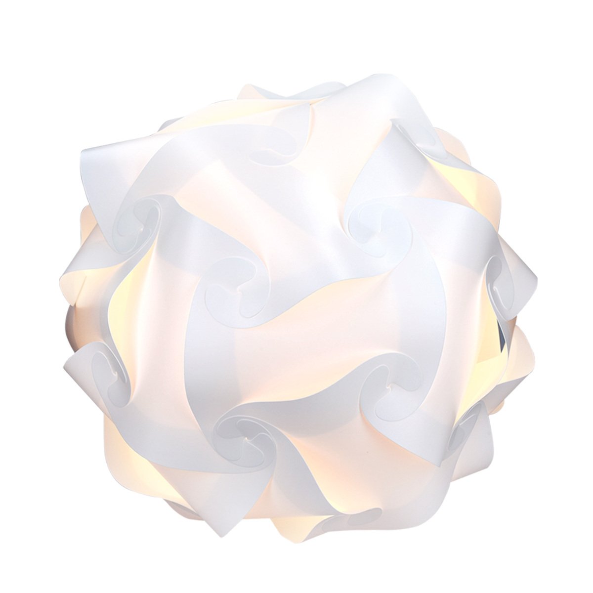 kwmobile DIY Puzzle Lamp Shade, Modern IQ Jigsaw Light, 30 Pieces, XL Size, White, Model 39225_m000096