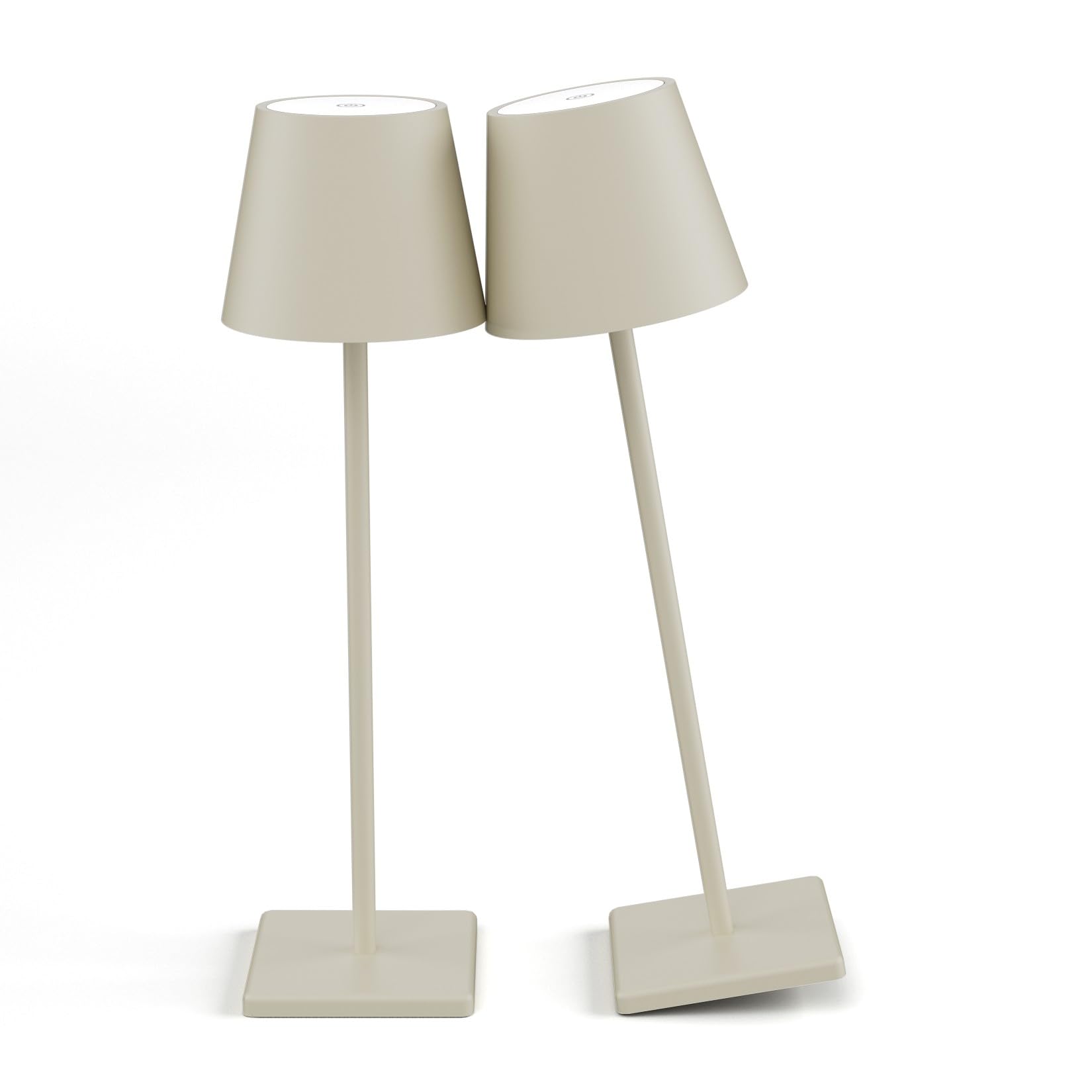 Aoceley 2-Pack LED Cordless Table Lamp, Rechargeable 3W, Stepless Dimming, IP54 Waterproof, Off White, Model HT-010