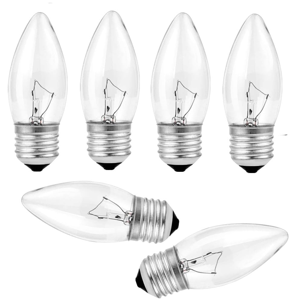 60W Incandescent Torpedo Tip Chandelier - 60W Equivalent Medium E26 Candelabra, Tipincandescent Clear Dimmable Light Bulbs And M