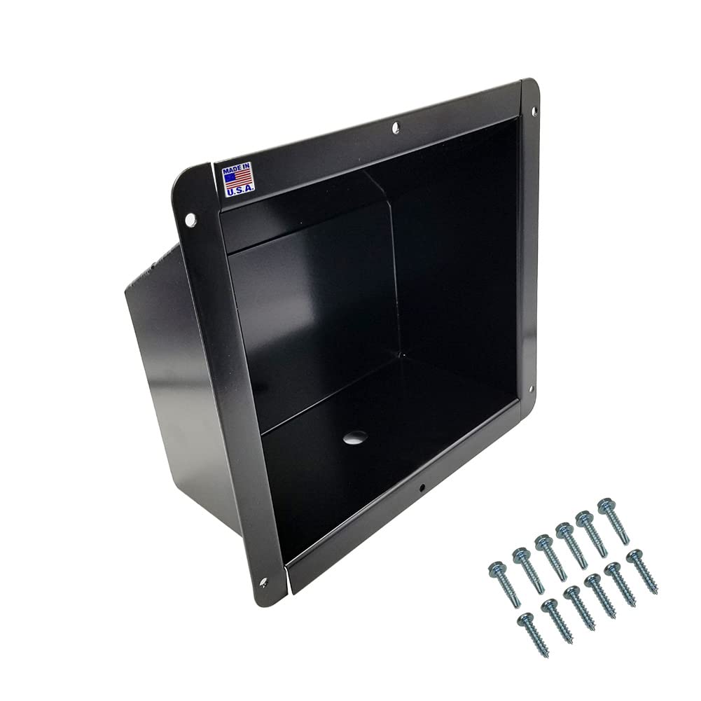 Pit Posse PP2695BK Trailer Light Exterior Recessed Bucket Race Car Enclosed Cargo Trailer Automotive Shop - Made in USA - Aluminum - Predrilled Mounting Hardware Included (Black)