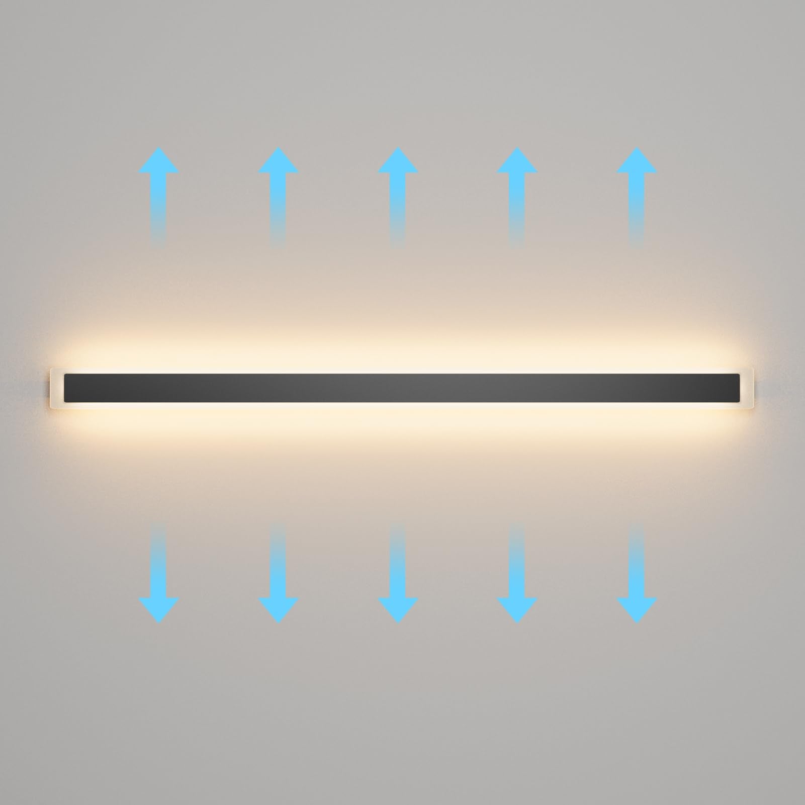 Aipsun 2 Packs Porch Wall Lights 71 Inch Long Strip Modern Outdoor Wall Light Fixture  50W Black Wall Mount Lighting Sconce Exterior Lights Wall Sconce 3000K For House Living Room Corridor