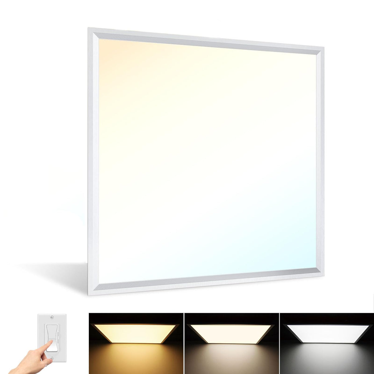 Aphyni 2X2 Led Flat Panel Light - 40W 4400Lm 3000K/4000K/5000K Selectable Color Temperature 2X2 Led Light Drop Ceiling Triac Dim