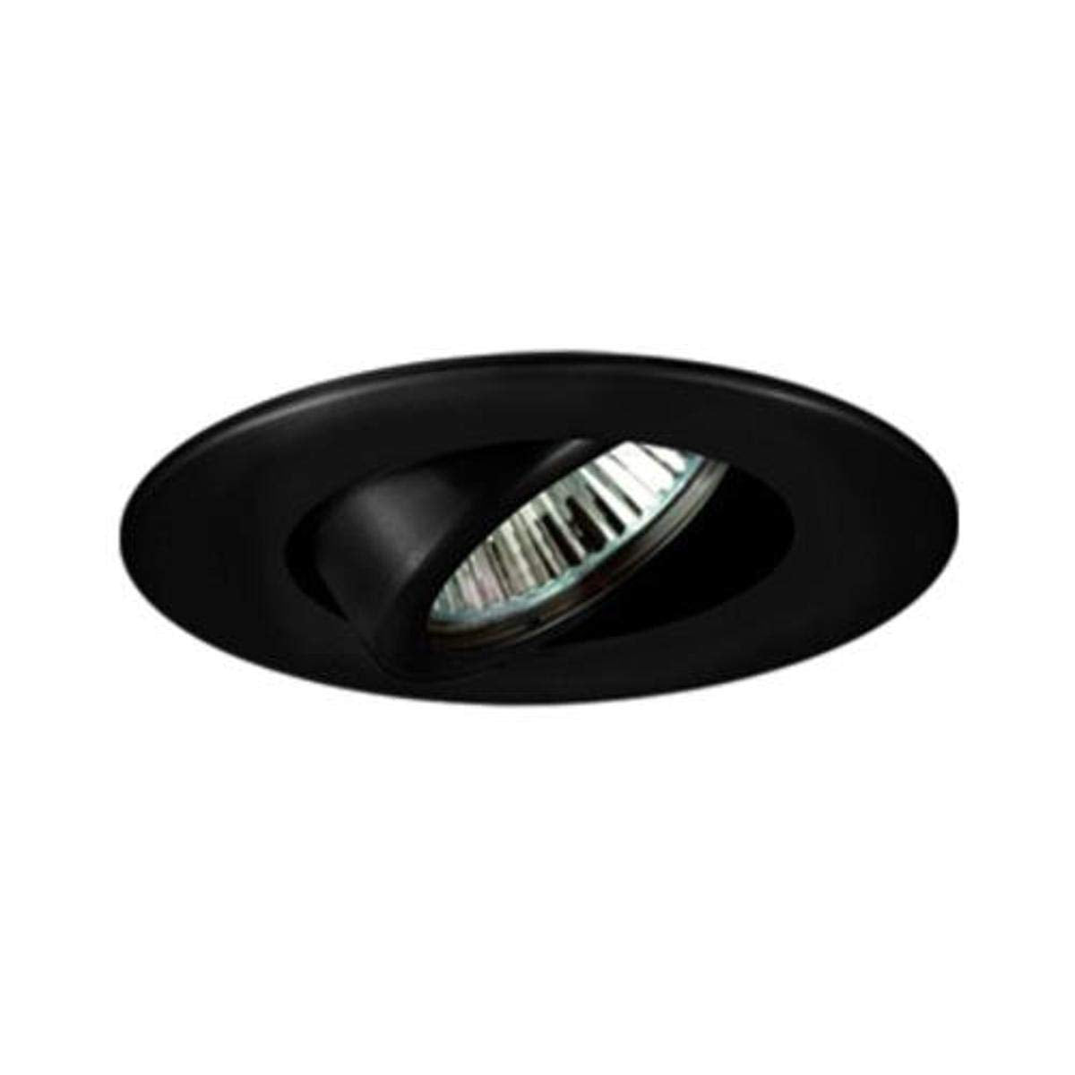 Jesco Lighting Tm208Bk 2-Inch Aperture Line Voltage Trim Recessed Light, Adjustable Gimbal Ring, Black Finish