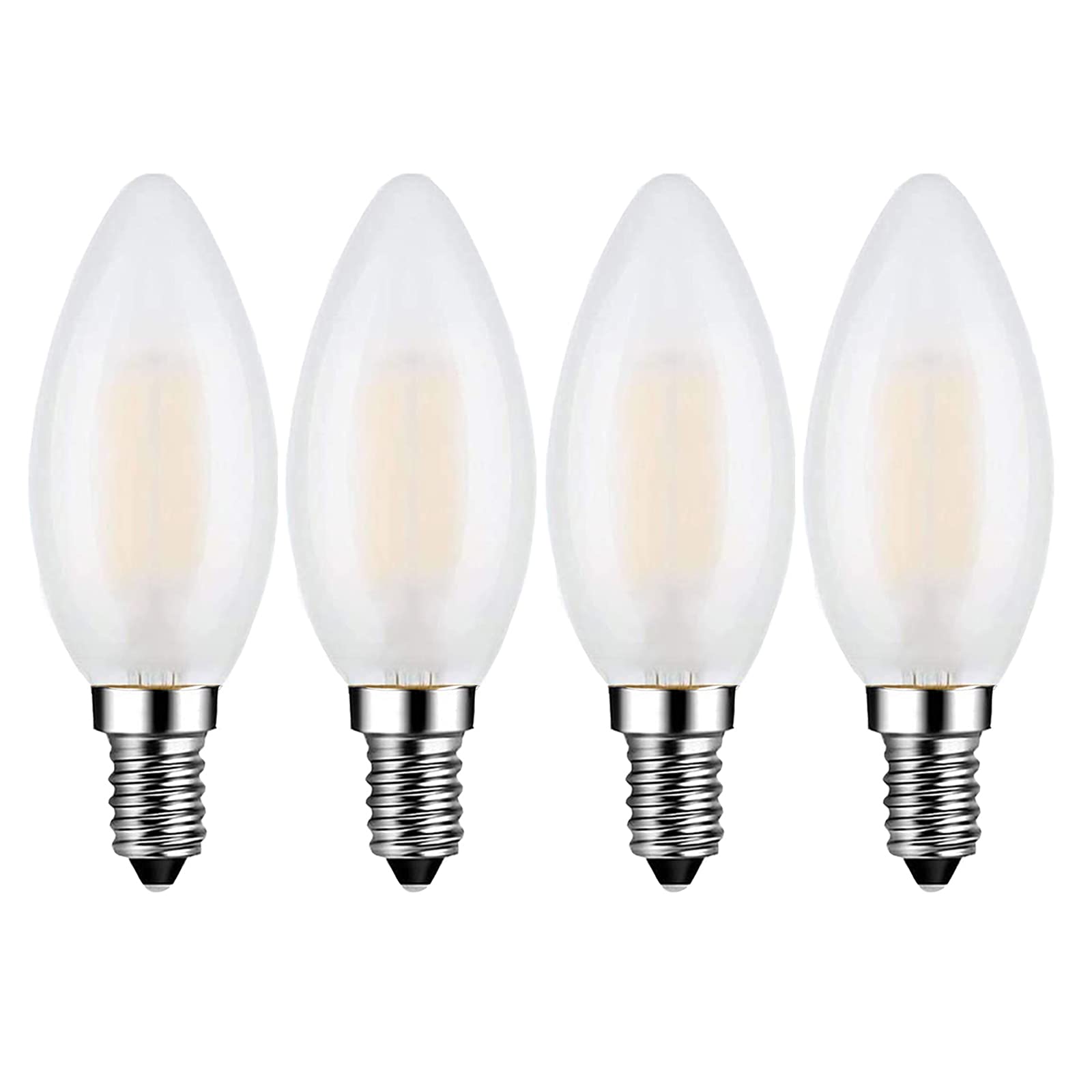 Beonllay E14 LED Bulb 40W Equivalent 4W Dimmable European Base Light Bulbs  3000K Soft White E14 Frosted Glass Decorative Bulb  Pack of 4