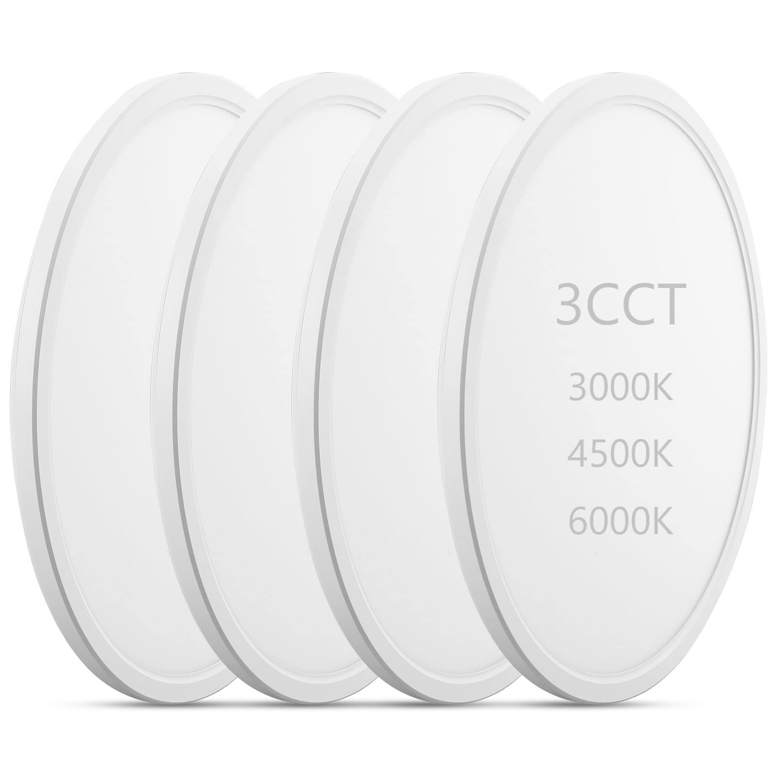 LED Flush Mount Ceiling Lights Dimmable 12Inch 3200LM 24Watt, 3000K 4500K 6000K, Low Profile Surface Mount Super Slim Light Fixt