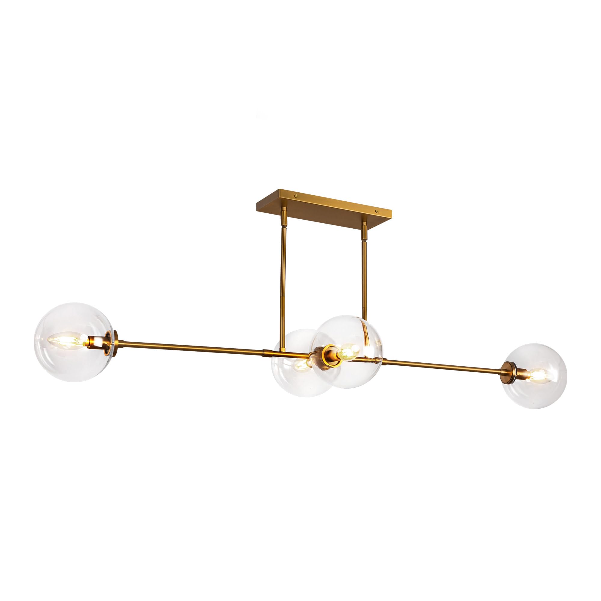 Alora Mood LP549448AGCL Cassia Pendant, 4-Light 16 Total Watts, Aged Brass/Clear Glass