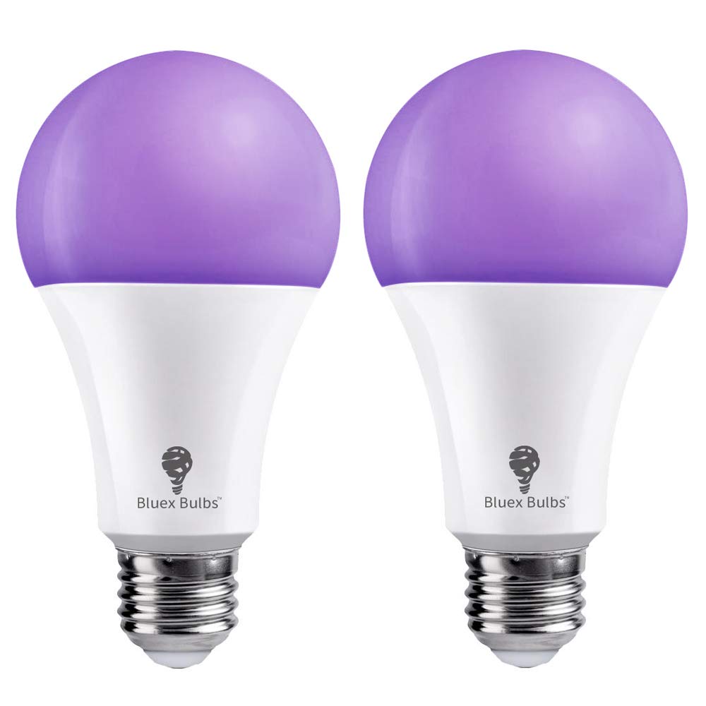 Bluex Bulbs A21 LED Black Light Bulb, 16W, E26, 385-400nm, 2 Count, Black, Model RND4806