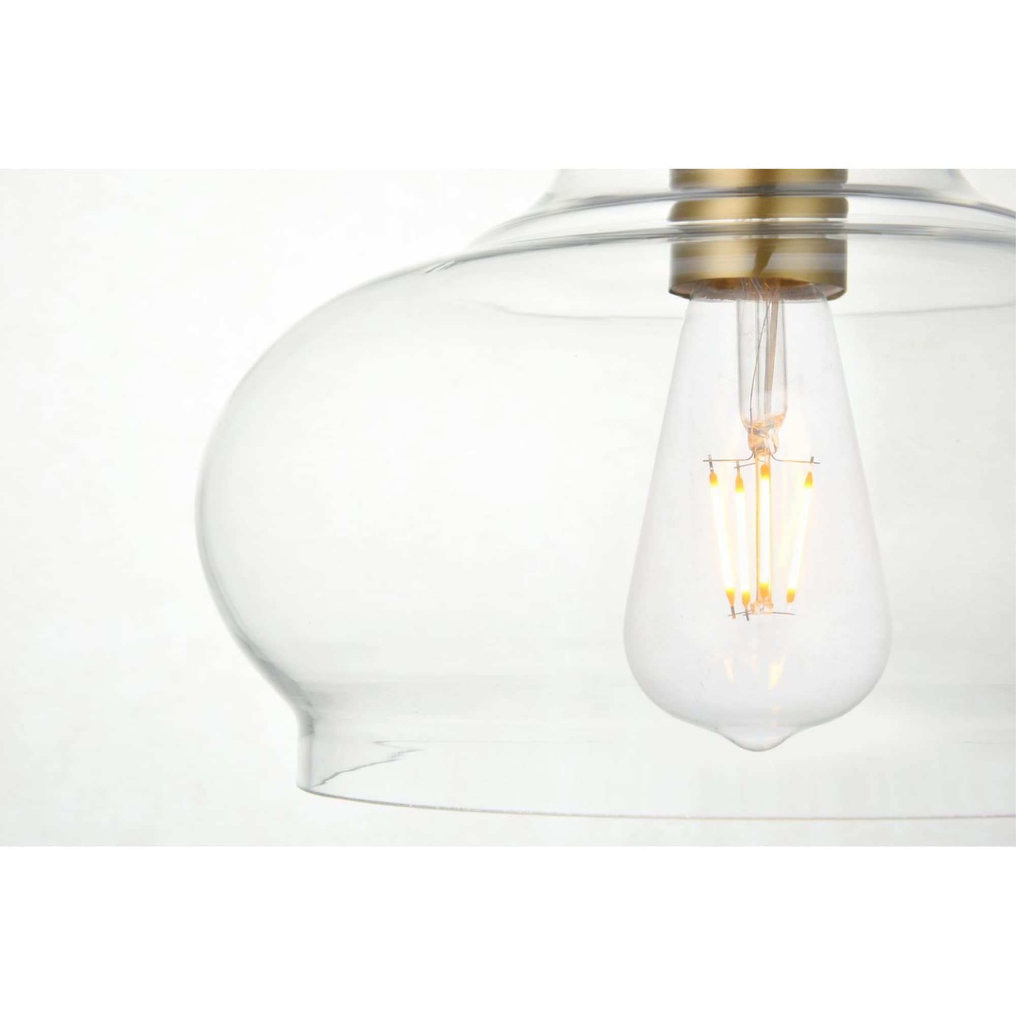 Living District Destry 1 Light Chrome Pendant with Clear Glass