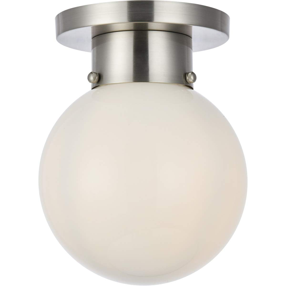 Elegant Lighting Gael 1 Light Flush Mount - 8&quot; Burnished Nickel, Metal & Frosted Glass