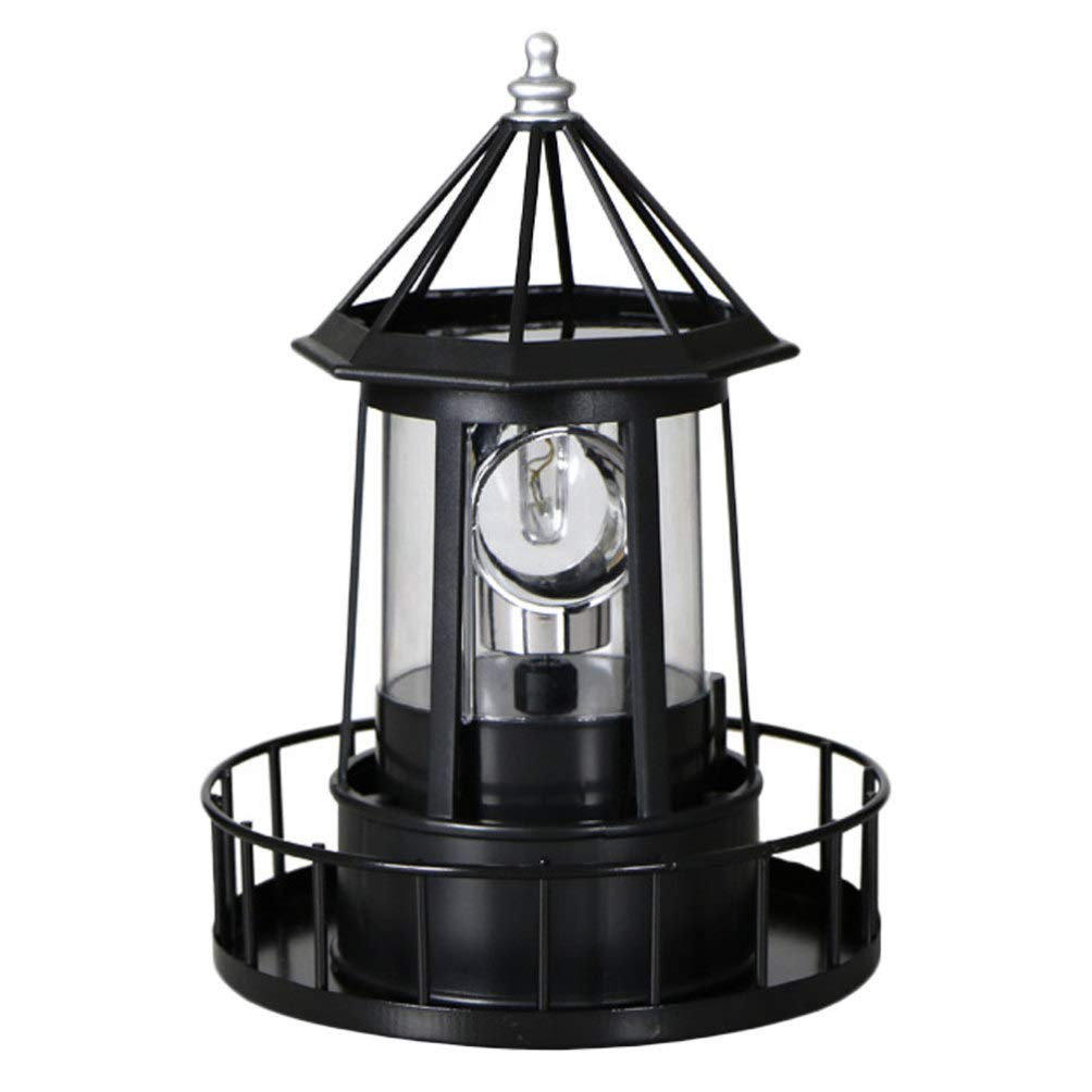 Cabilock Solar Lighthouse Rotating Outdoor Beacon Light 8.3 Inch Waterproof Landscape Lighting for Garden Patio Yard Decor