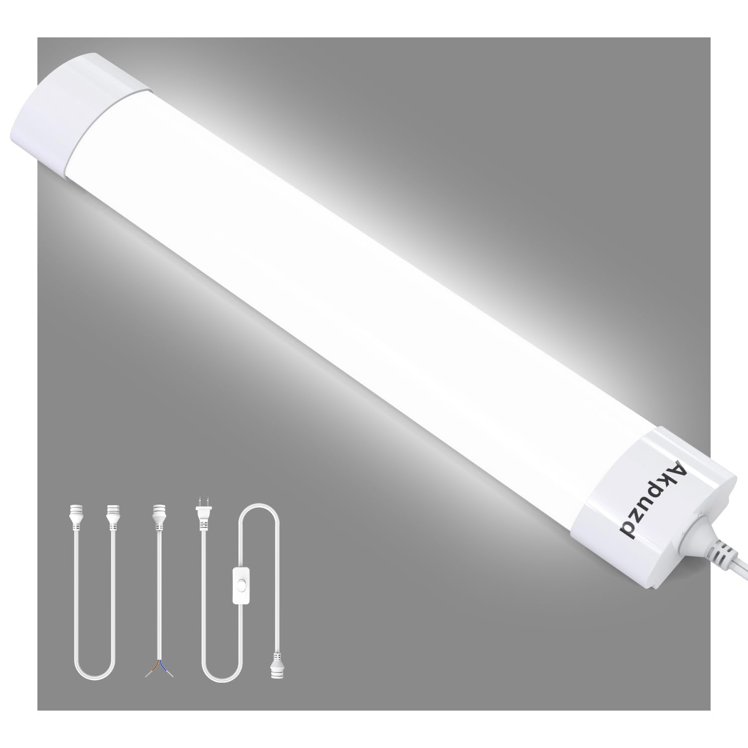 Akpuzd Led Plug In Ceiling Lights, 1.4Ft, Ip66 Waterproof 16W Tube Light With No/Off Switch, 1700Lm Closet Light, 5000K Led Lights For Kitchen, Bathroom, Garage, Vanity...