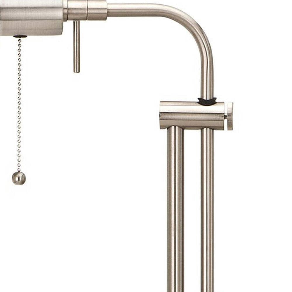 Homeroots Adjustable Table Lamp, Nickel Metal, Rectangular Shade, 26 X 7 X 16 In., Model 524646