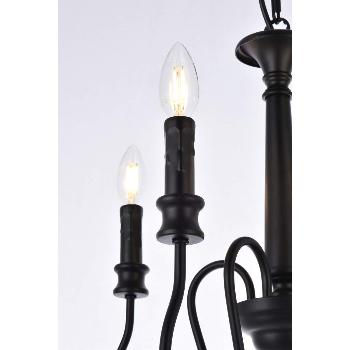 Elegant Lighting Living District Flynx 4-Light Mid-Century Metal Pendant in Black