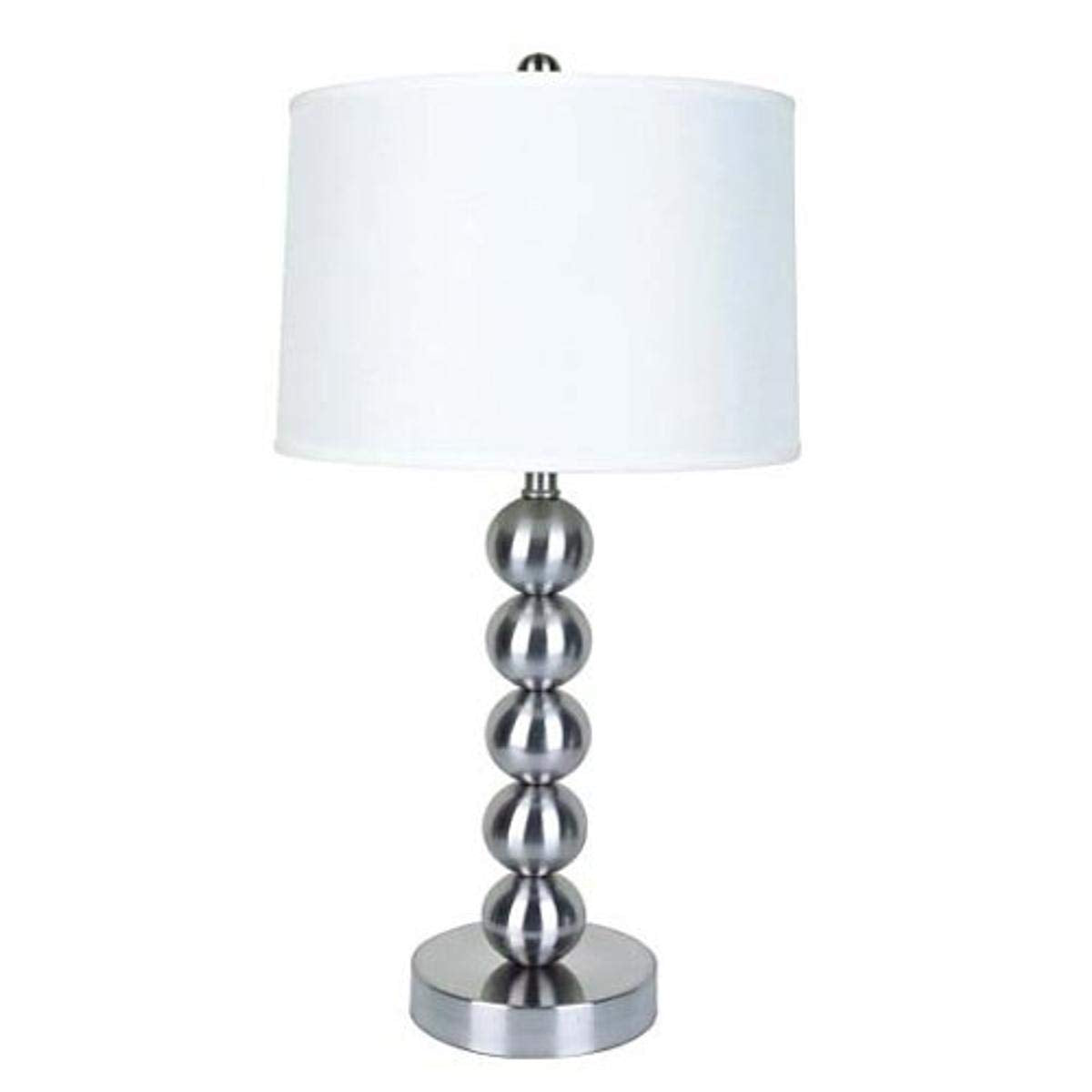 ORE International 6237 Metal Table Lamp, Satin Steel, 29 x 13 x 13, Satin Nickel