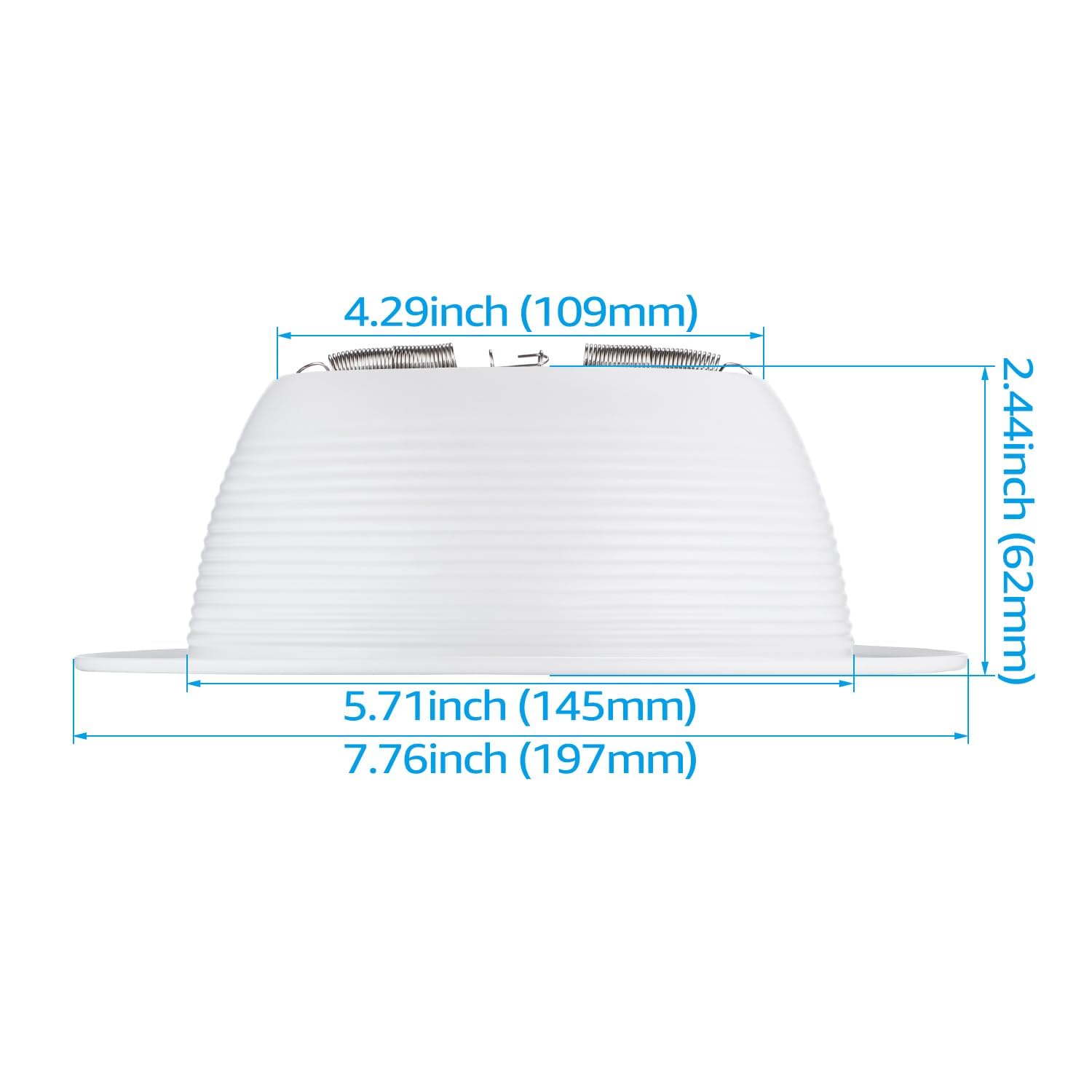 6 Pack 6 Inch Recessed Can Light Trim With White Metal Step Baffle, For 6 Inch Recessed Can, Detachable Iron Ring Included, Fit Halo/Juno Remodel Recessed Housing, Line Voltage Available