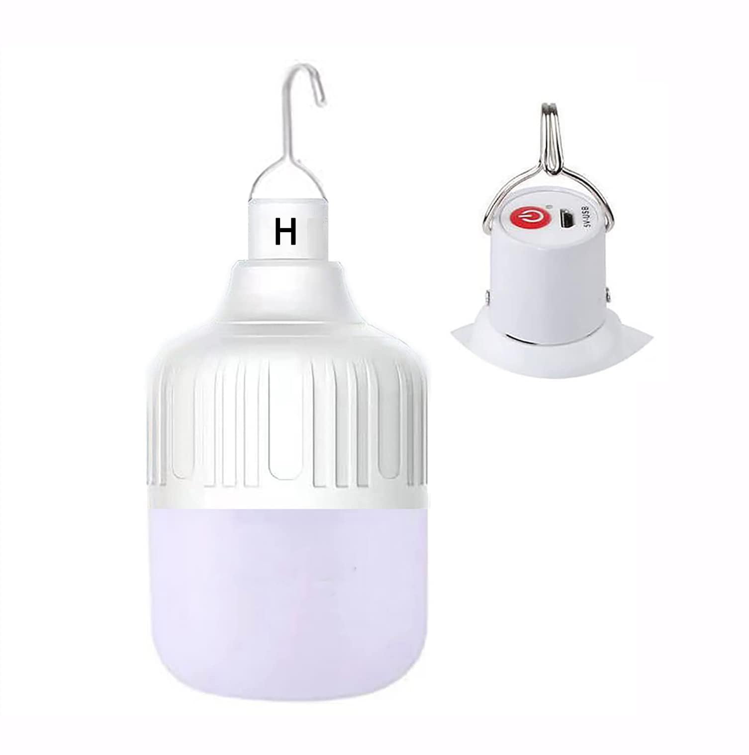 XLSBZ Rechargeable Camping Lantern - IPX7 Waterproof, 3600mAh Battery, 5 Light Modes, 6.8x4.8in, White, Model LED-G
