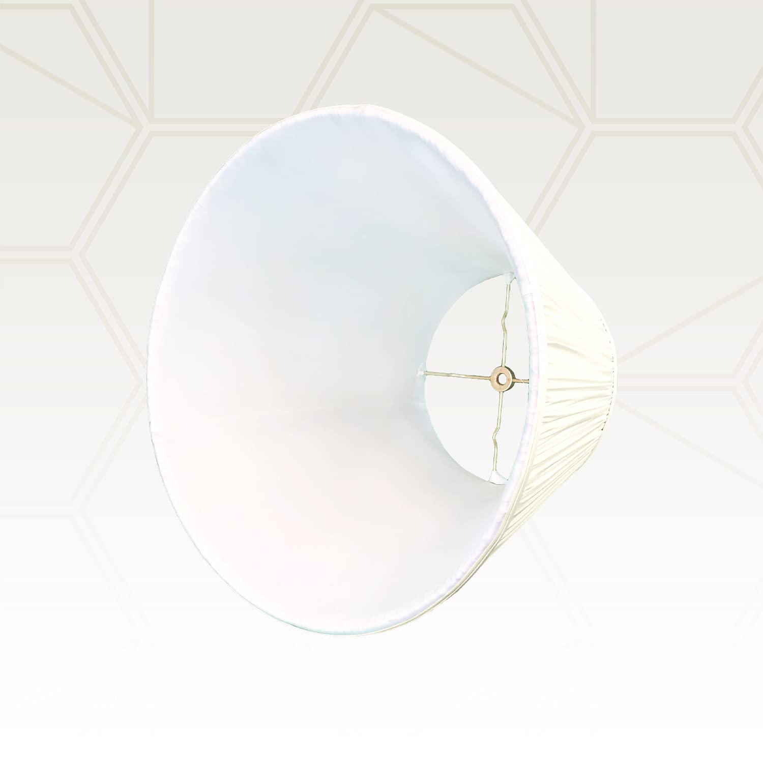 Royal Designs Deep Empire Gather Pleat Basic Lamp Shade, Eggshell, 10 X 20 X 15