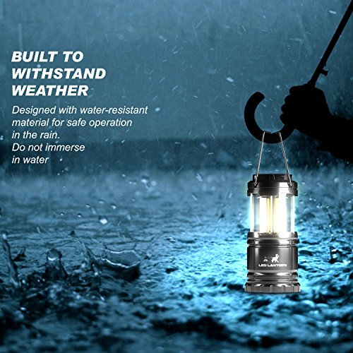 MalloMe LED Camping Lantern Flashlights - 350 Lumen - 4 Pack - Collapsible - Black