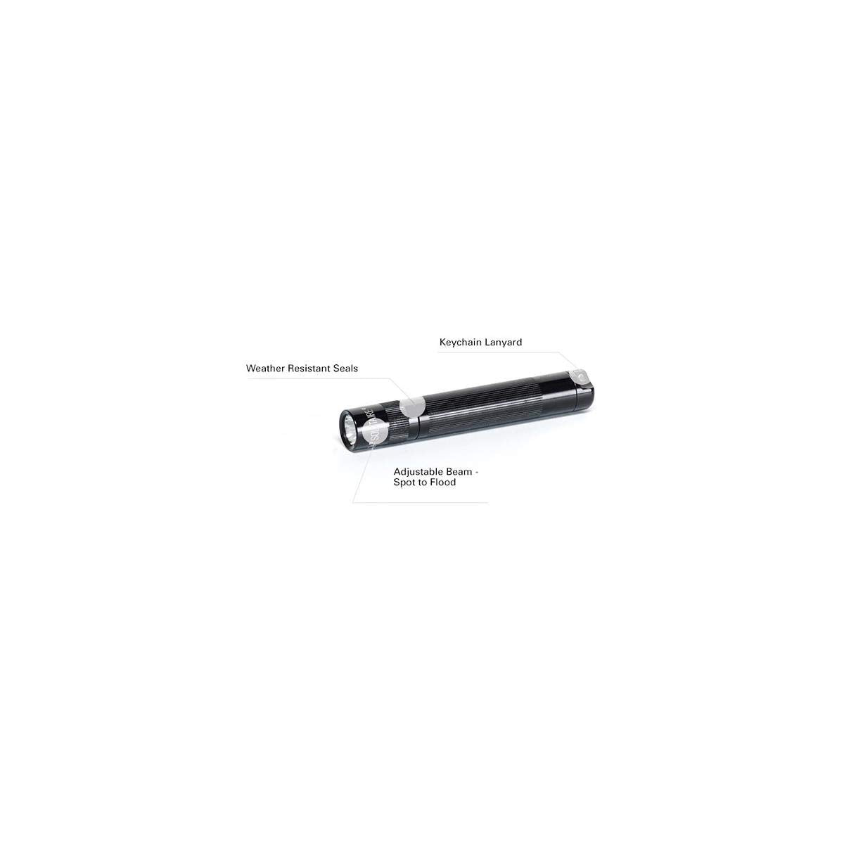 MagLite Solitaire Spectrum Series LED Flashlight - 0.5" x 3.2", Black Body, Red LED Light, Model J3ASW2