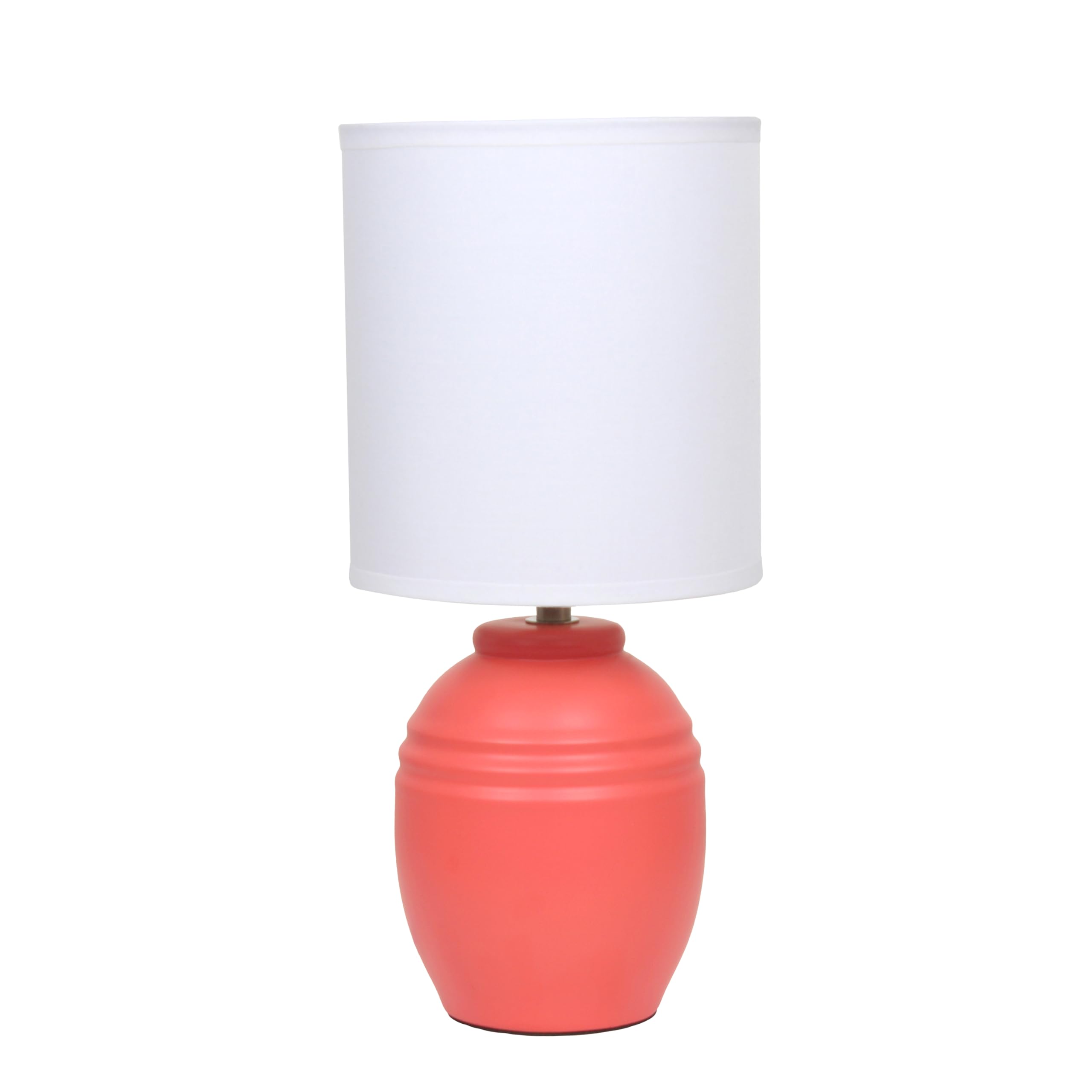 Simple Designs LT1164-ORG 12.5 Chic Glow Mini Classic Jar Table Lamp with Fabric Shade  for Bedroom  Office  Living Room  Stylish Spaces  Orange