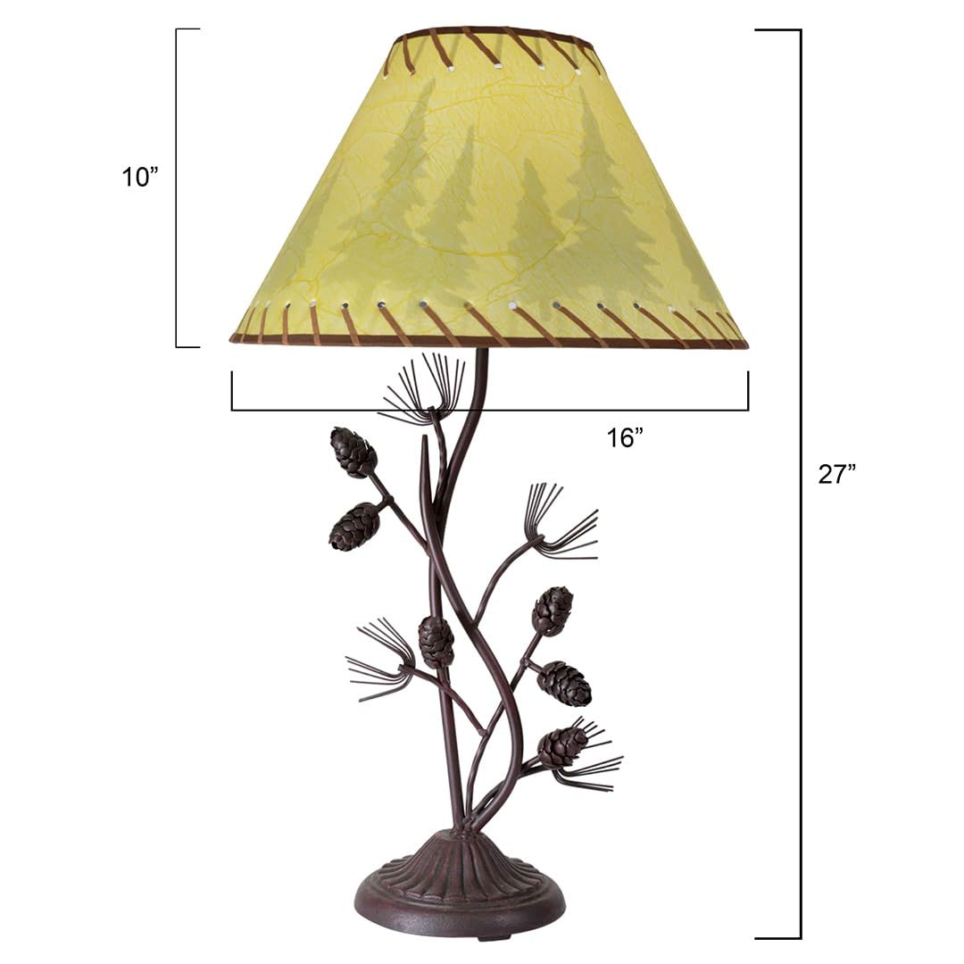 BLACK FOREST DECOR Metal Pinecone Table Lamp - 26.5" Farmhouse Lighting for Living Room, Bedroom, Cabin