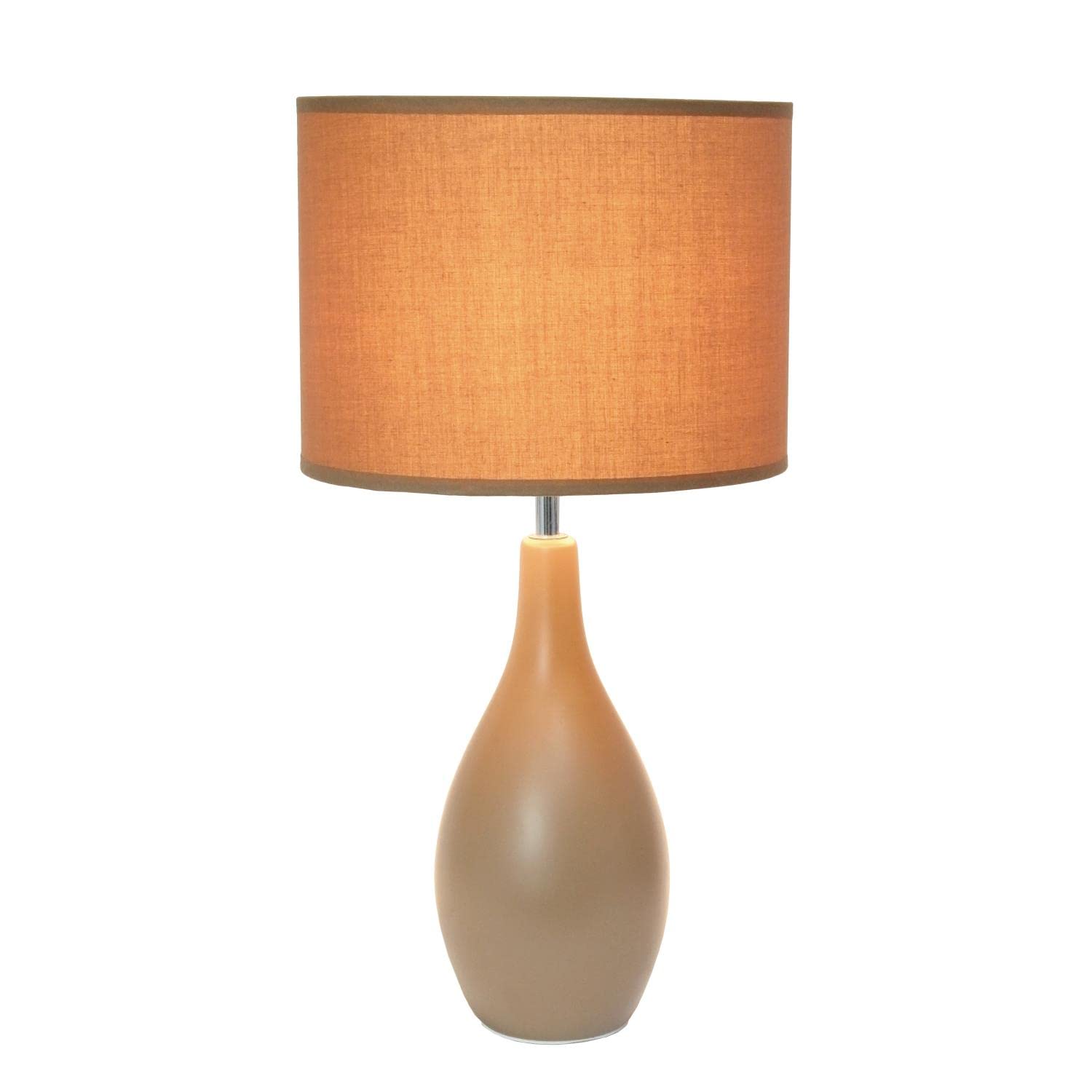 Creekwood Home Ceramic Dewdrop Table Lamp, 18.11&quot; Traditional Design, Light Brown Shade