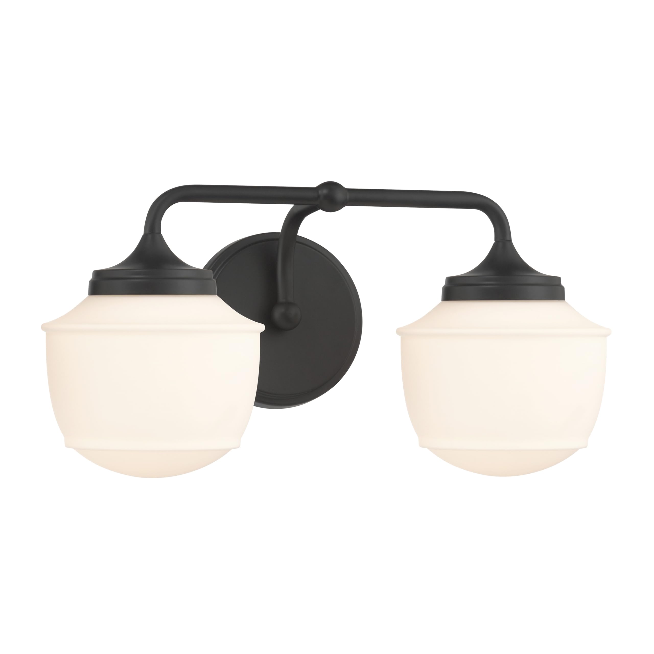 Minka-Lavery Cornwell 16 2-Light Vanity - Dark Matte Black with Etched Opal Glass (Bulb Not Included)