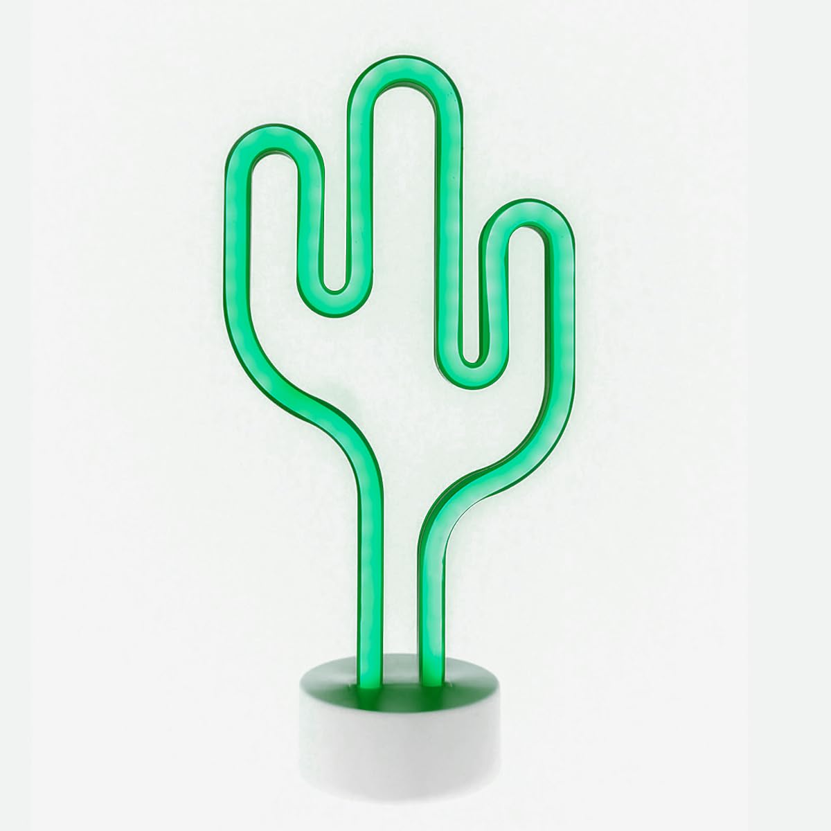 Neon Knight Led Cactus Light - Green Plastic Decor For Bedroom, Night Light, Home Accent