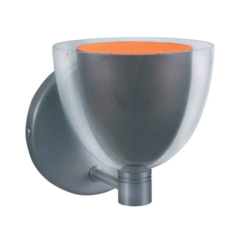 Jesco Lighting 1-Light Wall Sconce, Metal, Watt: 40, Model WS215-GMOR, Orange/Gun
