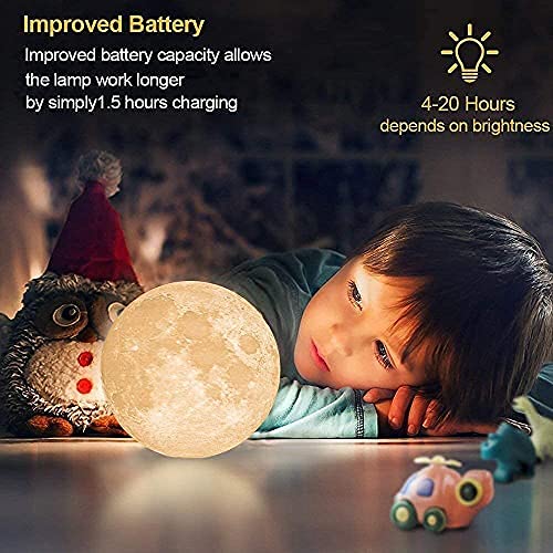 NSL Lighting Moon Lamp Large 2023 Upgrade 16 LED Colors Night Light 3D Printed Moon Light with Stand & Remote/Touch Control and